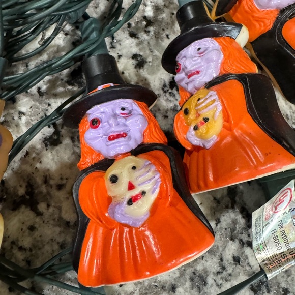 Vintage 90s Halloween String Lights with Witch, Mummy, and Frankenstein - Picture 7 of 8